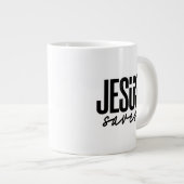JESUS RETTET Jumbo-Tasse (Vorderseite Rechts)