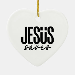 JESUS RETTET KERAMIK ORNAMENT