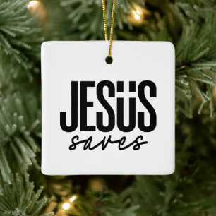 JESUS RETTET KERAMIKORNAMENT