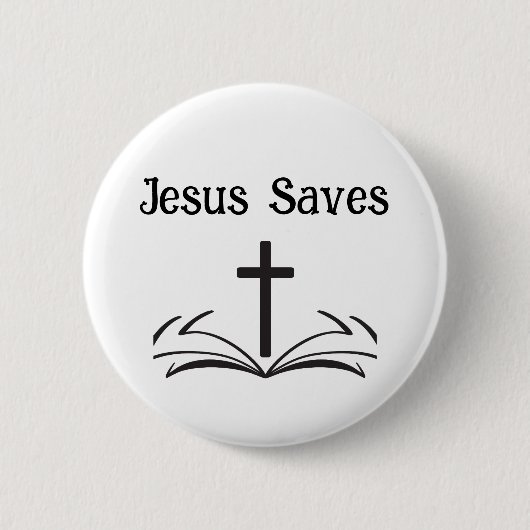 Jesus rettet Knopf Button (Vorderseite)
