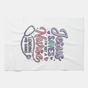 Jesus rettet Krankenpflegerin Faith Shirt Design_1 Geschirrtuch
