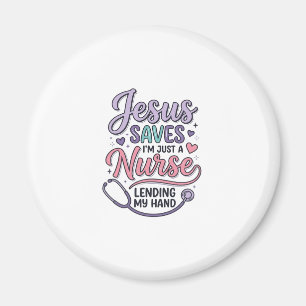 Jesus rettet Krankenpflegerin Faith Shirt Design_1 Magnet