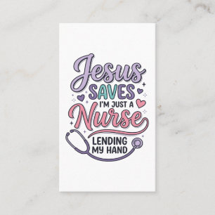 Jesus rettet Krankenpflegerin Faith Shirt Design_1 Visitenkarte