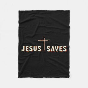 Jesus rettet Kreuz Gott Christliches Grafik  Fleecedecke