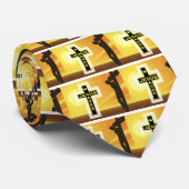 Jesus rettet Kreuzigung picyure Krawatte (Gerollt)