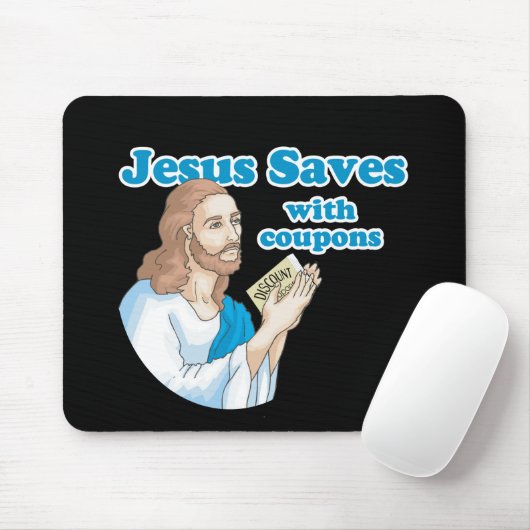 JESUS RETTET MIT KUPONS MOUSEPAD (Mit Mouse)