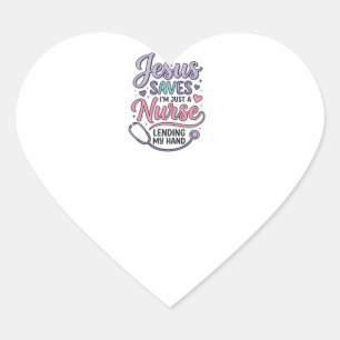 Jesus rettet Nurse Faith Shirt Design_1 Herz-Aufkleber