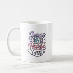 Jesus rettet Nurse Faith Shirt Design_1 Kaffeetasse