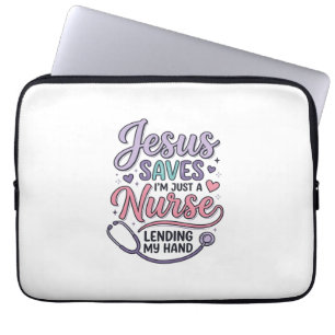 Jesus rettet Nurse Faith Shirt Design_1 Laptopschutzhülle