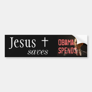 Jesus rettet, Obama aufwendet Autoaufkleber