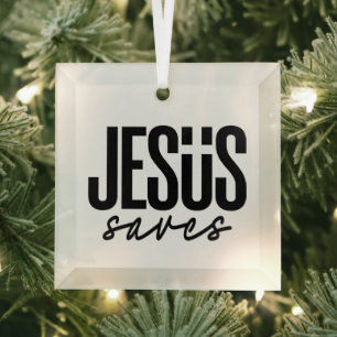 JESUS RETTET ORNAMENT AUS GLAS