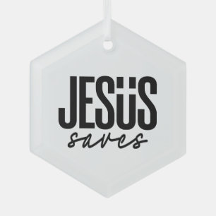 JESUS RETTET ORNAMENT AUS GLAS