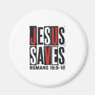 Jesus rettet Römer 10_9 Christliches Vintage-Shirt Magnet