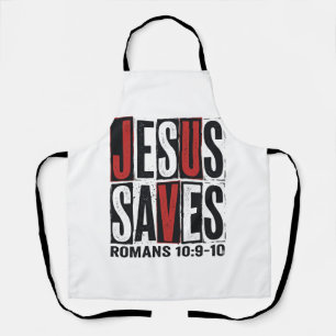 Jesus rettet Römer 10_9 Christliches Vintage-Shirt Schürze