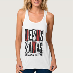 Jesus rettet Römer 10_9 Christliches Vintage-Shirt Tank Top