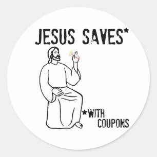 Jesus rettet runder aufkleber