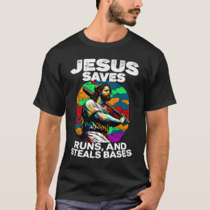 Jesus rettet Runs und stiehlt Basen T-Shirt