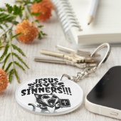 Jesus rettet Sünder - Kitty Schlüsselanhänger (Vorderseite rechts)