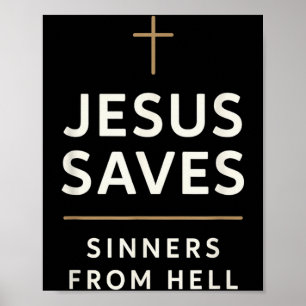 Jesus rettet Sünder vor der Hölle Evangeliums-Evan Poster