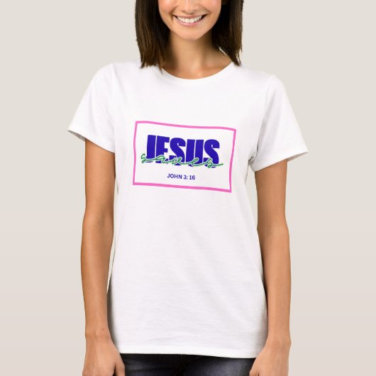 Jesus rettet T-Shirt mit kühner christlicher Botsc (Vorderseite)