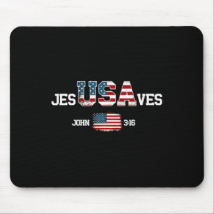 Jesus rettet USA Amerikanische Flagge Patriotische Mousepad