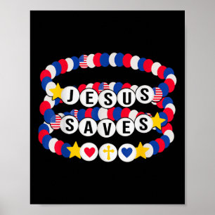 Jesus rettet USA-Armbänder Patriotisches christlic Poster