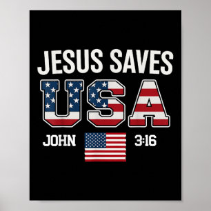 Jesus rettet Usa christliches Kreuz Gott Glaube Bi Poster