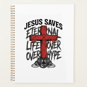 Jesus rettet Vintage-Kreuz christliche Streetwear  Planer