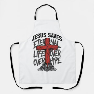 Jesus rettet Vintage-Kreuz christliche Streetwear Schürze