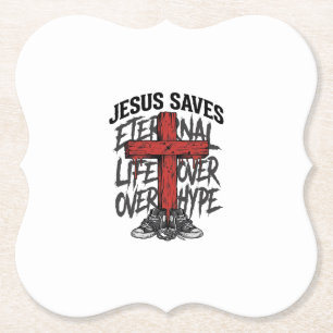 Jesus rettet Vintage-Kreuz christliche Streetwear  Untersetzer