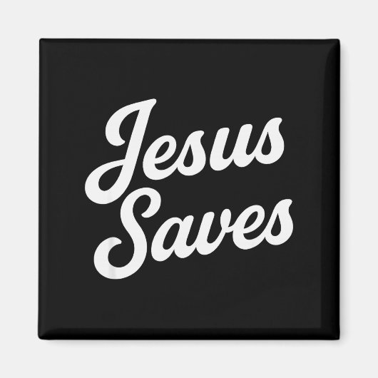 Jesus rettet Vintage-Schrift Magnet (Vorne)