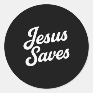 Jesus rettet Vintage-Schrift Runder Aufkleber