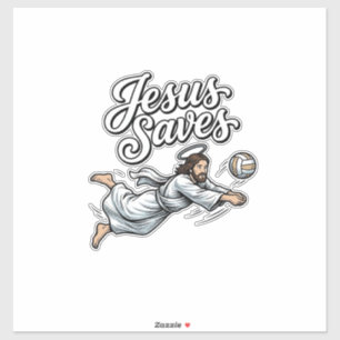 Jesus rettet Volleyball Vintage Christliches Shirt Aufkleber