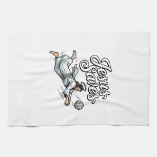 Jesus rettet Volleyball Vintage Christliches Shirt Geschirrtuch