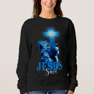 Jesus Rettete Bibelschrift Zitat Christlich Lion C Sweatshirt