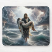 Jesus Rettete eine junge Frau im Sturm Mousepad (Vorne)