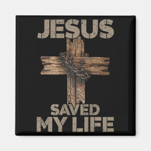 Jesus rettete mein Leben Christliches Kreuz Gott G Magnet