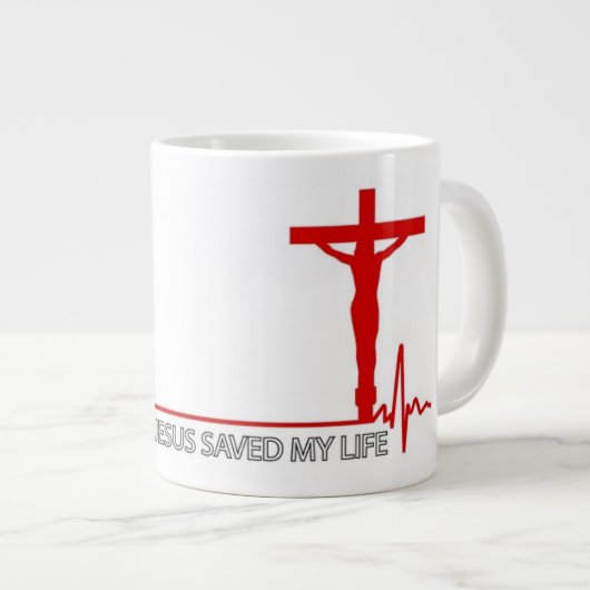 Jesus Rettete mein Leben - Extra große Kaffee-Tass Jumbo-Tasse (Vorderseite Rechts)
