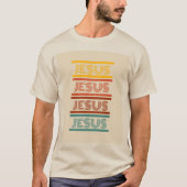 Jesus Rettro von weißem Abschlag unisex T-Shirt (Vorderseite)
