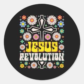 Jesus Revolution Der Glaube Retro Groovy Christlic Runder Aufkleber
