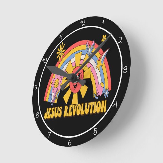 Jesus Revolution Graphic Runde Wanduhr (Winkel)