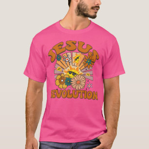 Jesus-Revolution Lustige Christliche Retro Groovy T-Shirt