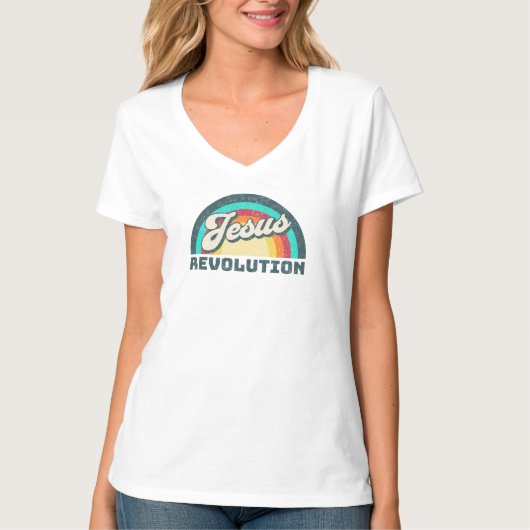 Jesus Revolution Regenbogen T-Shirt (Vorderseite)