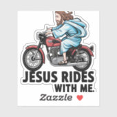 Jesus Rides with Me Aufkleber (Blatt)