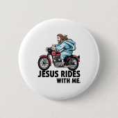 Jesus Rides with Me Button (Vorderseite)