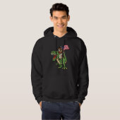 Jesus Riding A Tyrannosaurus Rex Dinosaur USA Flag Hoodie (Vorne ganz)