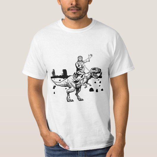 Jesus Riding Dinosaur Funny Graphic  T-Shirt (Vorderseite)