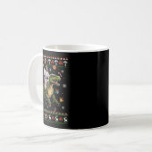 Jesus Riding Dinosaur Funny Meme Ugly Christmas Sw Kaffeetasse (Vorderseite Links)