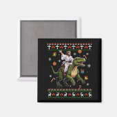 Jesus Riding Dinosaur Funny Meme Ugly Christmas Sw Magnet (Vorderseite/Rückseite)