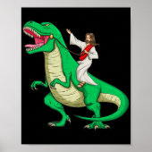 Jesus Riding Dinosaur Funny Parody Tyrannosaurus R Poster (Vorne)